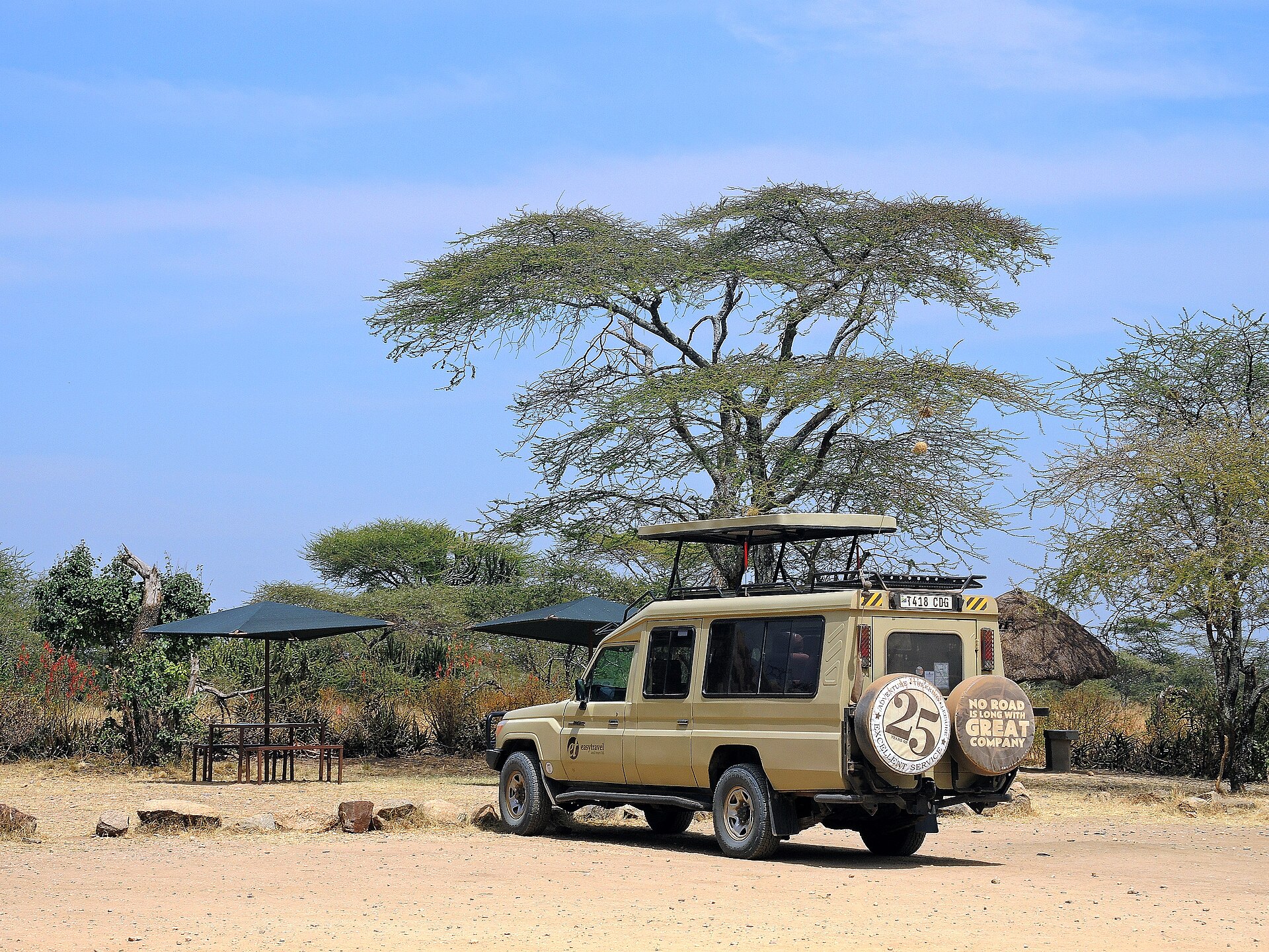 Guided safari vehicle in Serengeti National Park for Tanzania safety planning